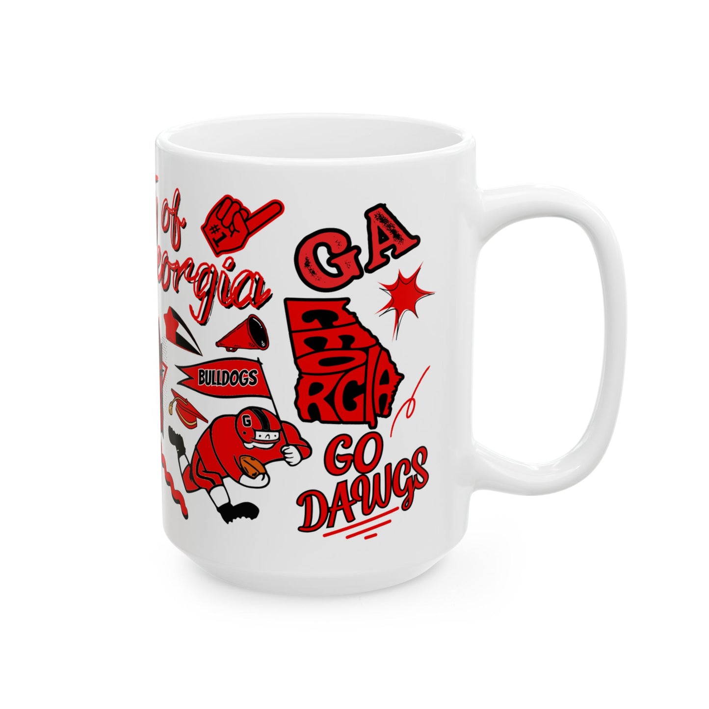 Georgia Bulldogs Mug | 15oz Ceramic Coffee Cup | Perfect Gift for Alumni and Fans