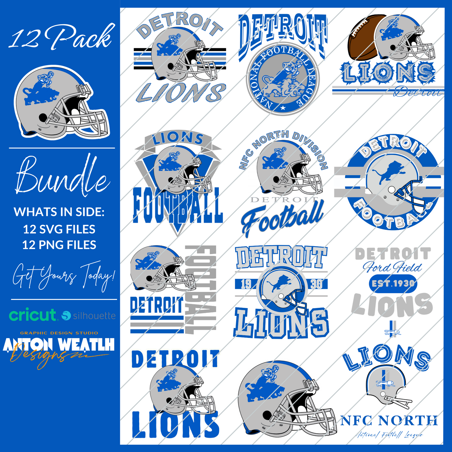 Detroit Lions SVG Design Bundle