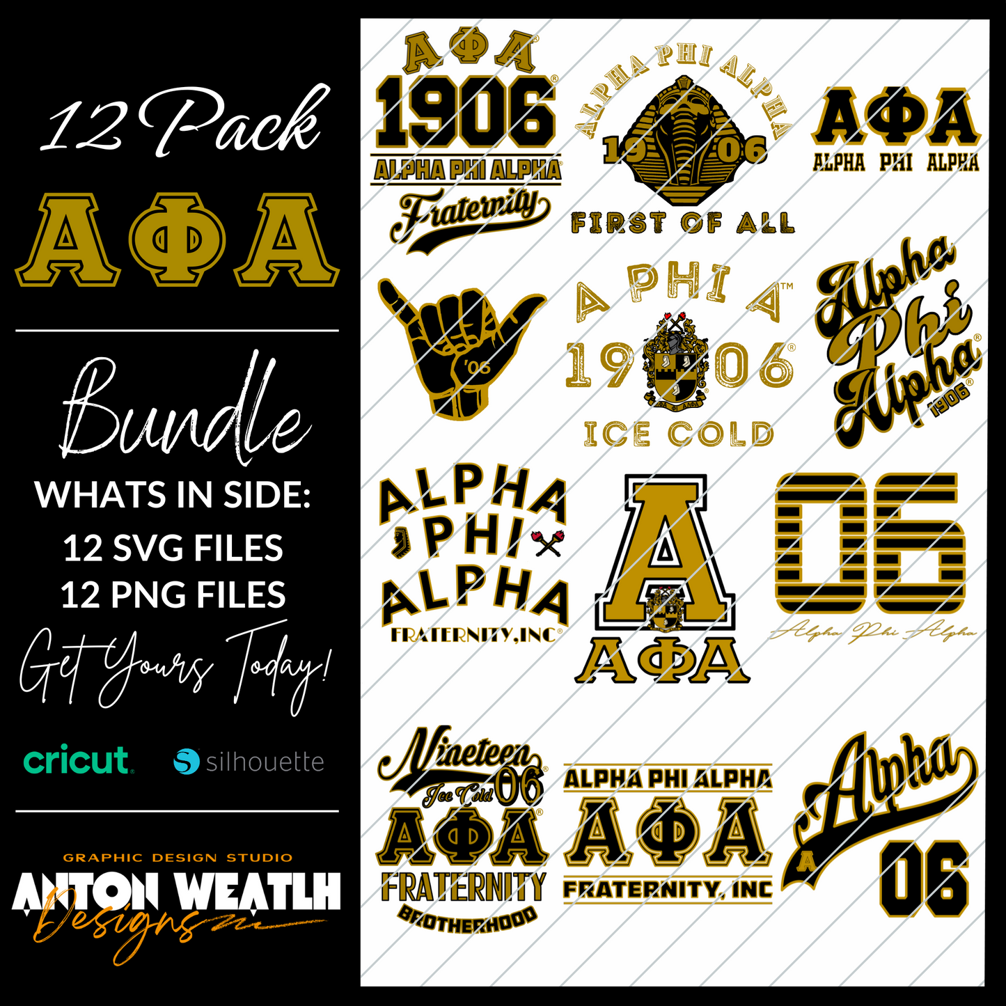 Alpha Phi Alpha Fraternity SVG Design Bundle