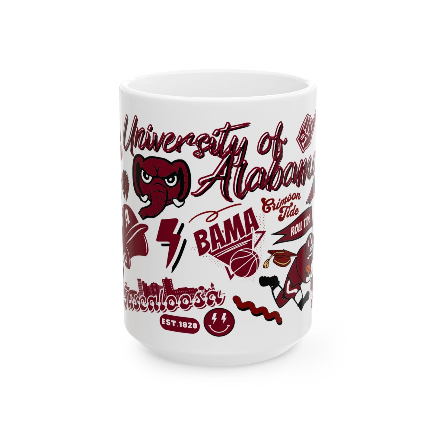 Alabama Roll Tide Mug | 15oz Ceramic Coffee Cup | Perfect Gift for Alumni and Fans