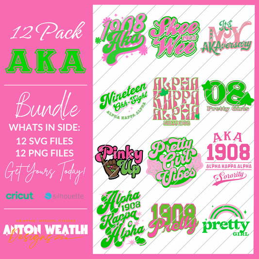 Alpha Kappa Alpha Sorority SVG Design Bundle